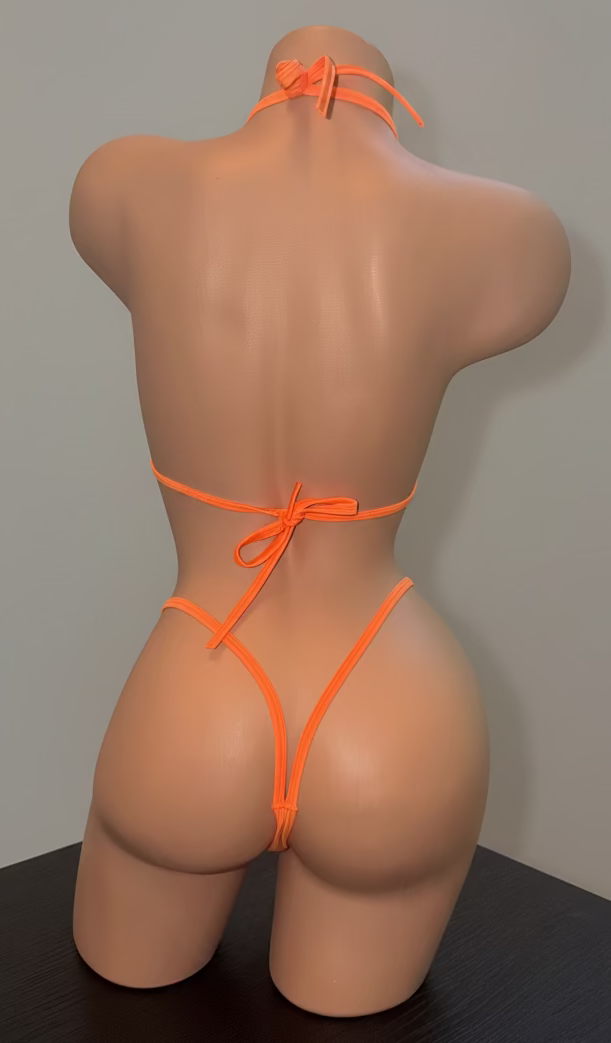 Orange Glitter Micro Top Bikini